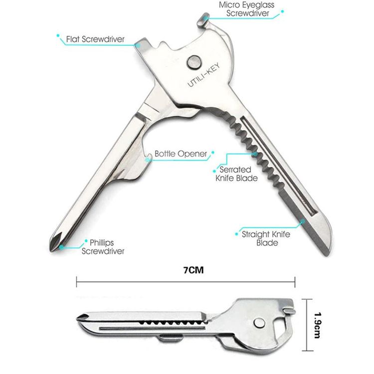 6 in 1 Utili-Key, Universalwerkzeug für den Schlüsselbund (Neu (gemäss ...