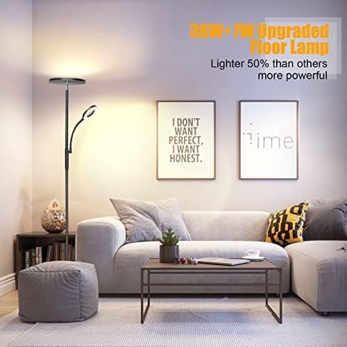 Lampade: LED Stehlampe dimmbar Deckenfluter mit Leselampe – Nuovo e nell'imballaggio originale da Hundwil venduto da Stallone5 3