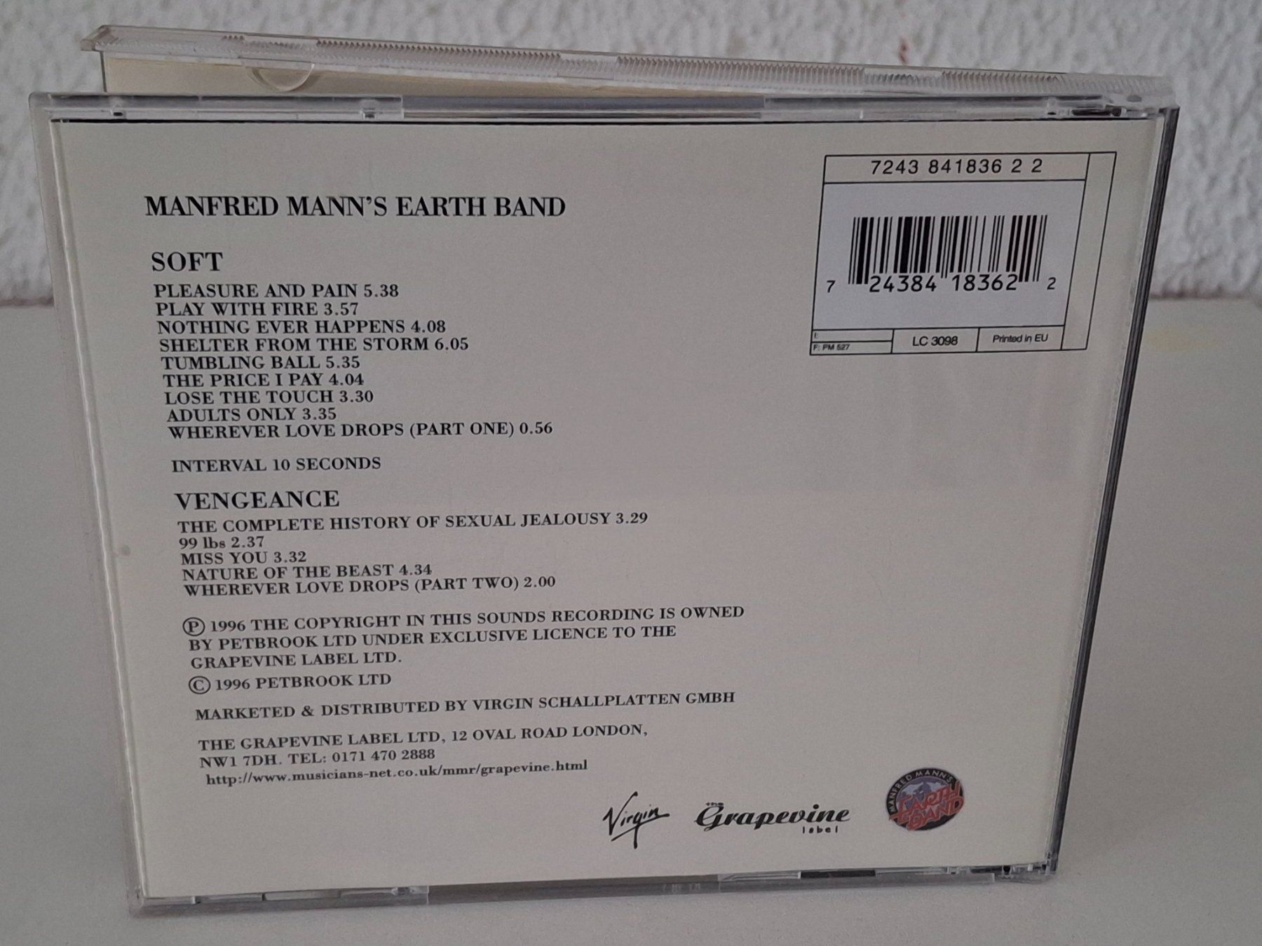 CD: CD Manfred Mann's Earth Band - Soft Vengeance – Usato da Aarberg venduto da Jackup1 1