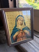 Image religieuse Coeur immaculé de Marie cadre bois