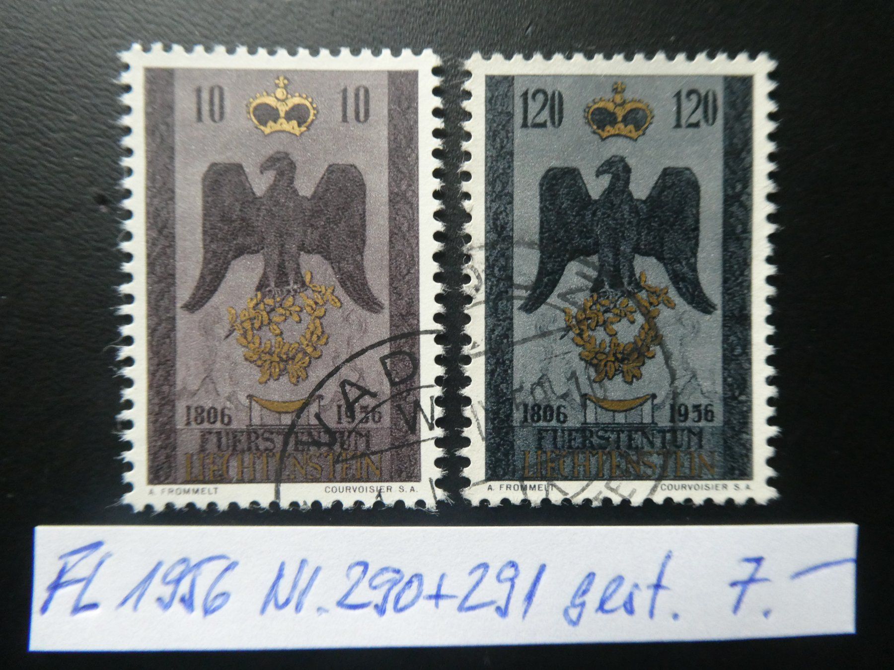 Alle Briefmarken: FL 1956 Nr. 290+291 gestempelt – Gebraucht aus Lausen von Herbamare01