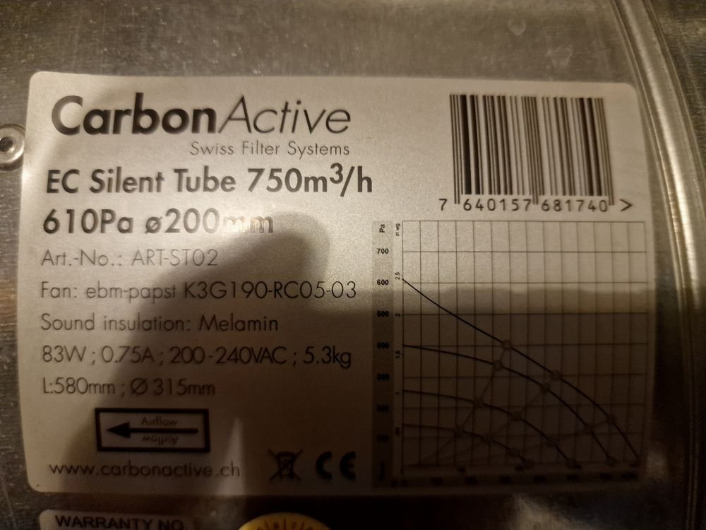 Carbon Active EC Silent Tube 750m3 | Kaufen auf Ricardo