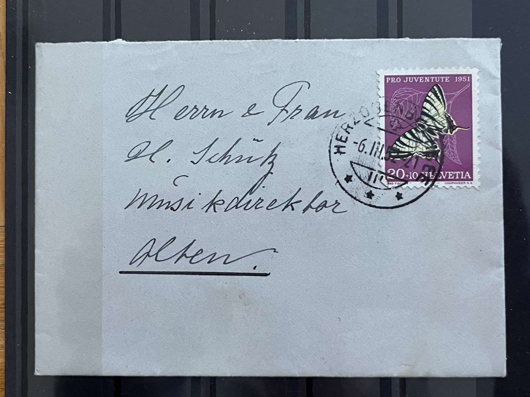 Alle Briefmarken: Briefchen Pro Juventute, 1951 Olten – Gebraucht aus Romanshorn von luxcollect