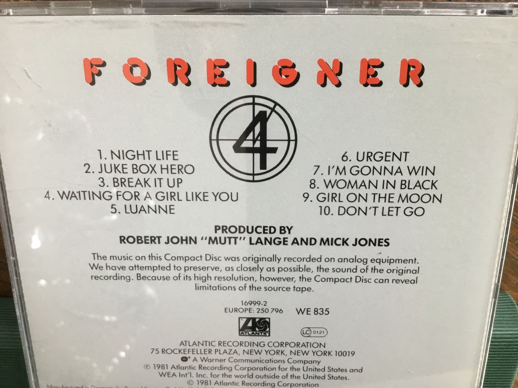 CD: Foreigner - 4 - CD 💿 – Usato da Thierachern venduto da sweden08 1