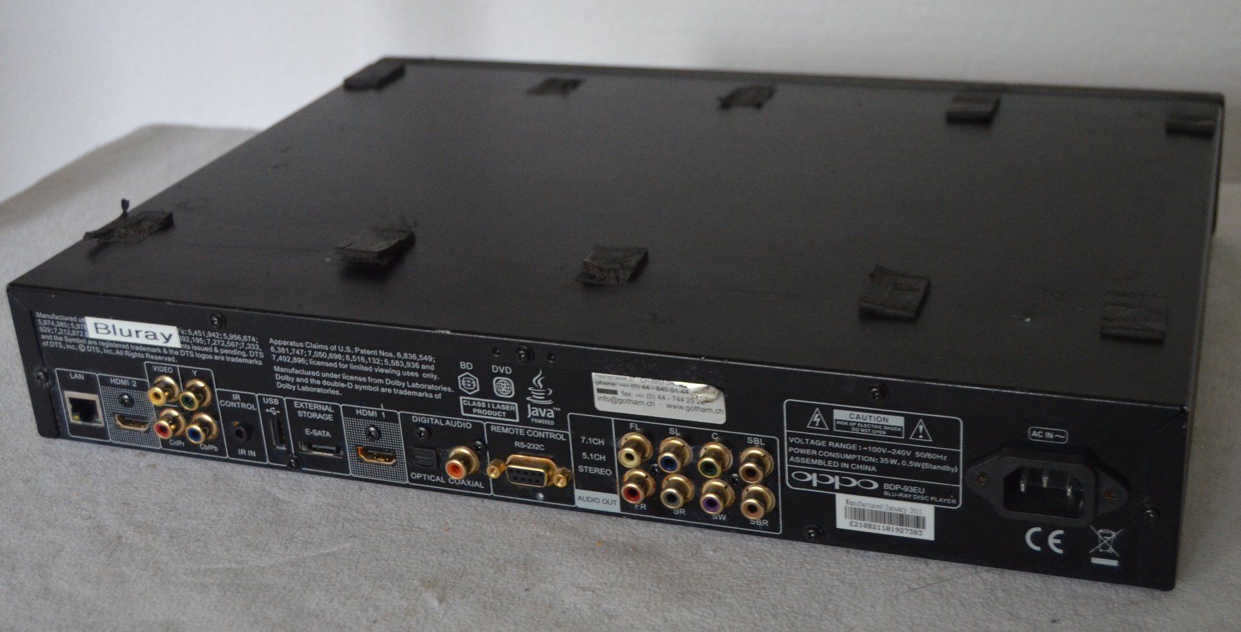 Oppo Lettore multimediale & Streamer: Oppo BDP-93EU Blu-ray 3D Player – Usato da Collonges venduto da arashee 4