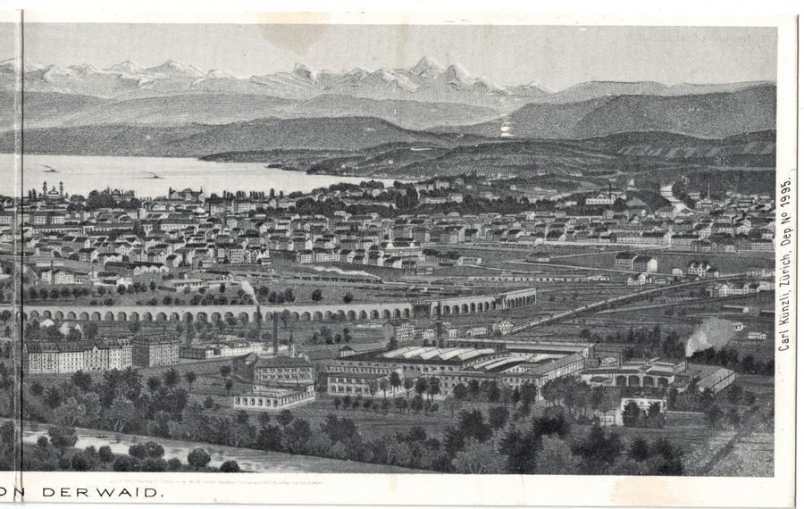 Cartoline postali: Doppelkarte "Zürich von der Waid" – Usato da Frauenfeld venduto da POML 2
