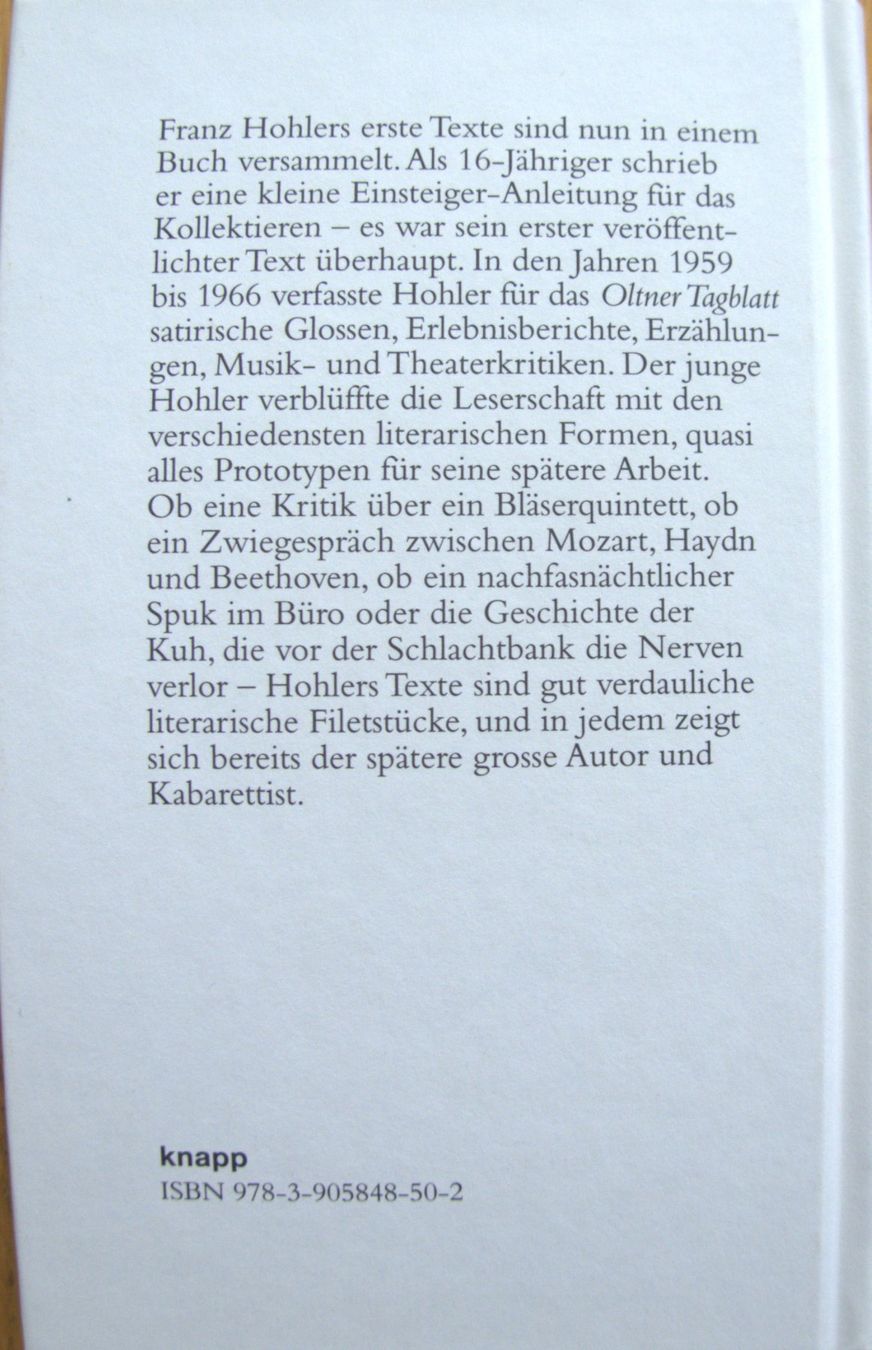 Libri: Franz Hohler - Eine Kuh verlor die Nerven – Nuovo (secondo la descrizione) da Rheinfelden venduto da bigi0956 1