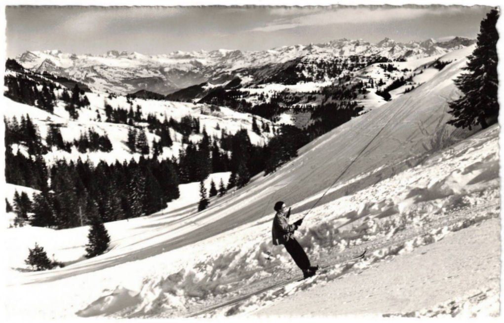 Cartoline postali: Rigi - Skilift Rigi-Rotstock – Usato da Binningen venduto da Mountainrider