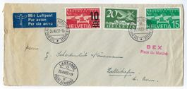 1937 Flugpostbrief m. Sonderstempel A.94 Bex Place du Marché
