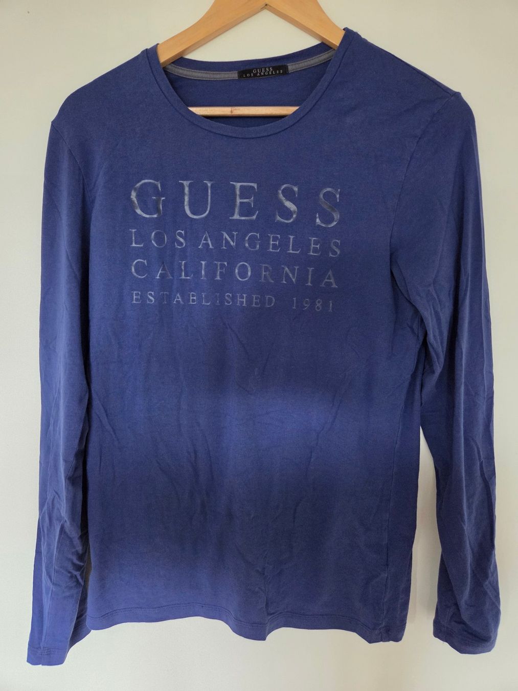 Guess T-shirt: Guess Longsleeve S blau | 93% Baumwolle | 7% Elastan – Usato da Rothenburg venduto da RaphiS549