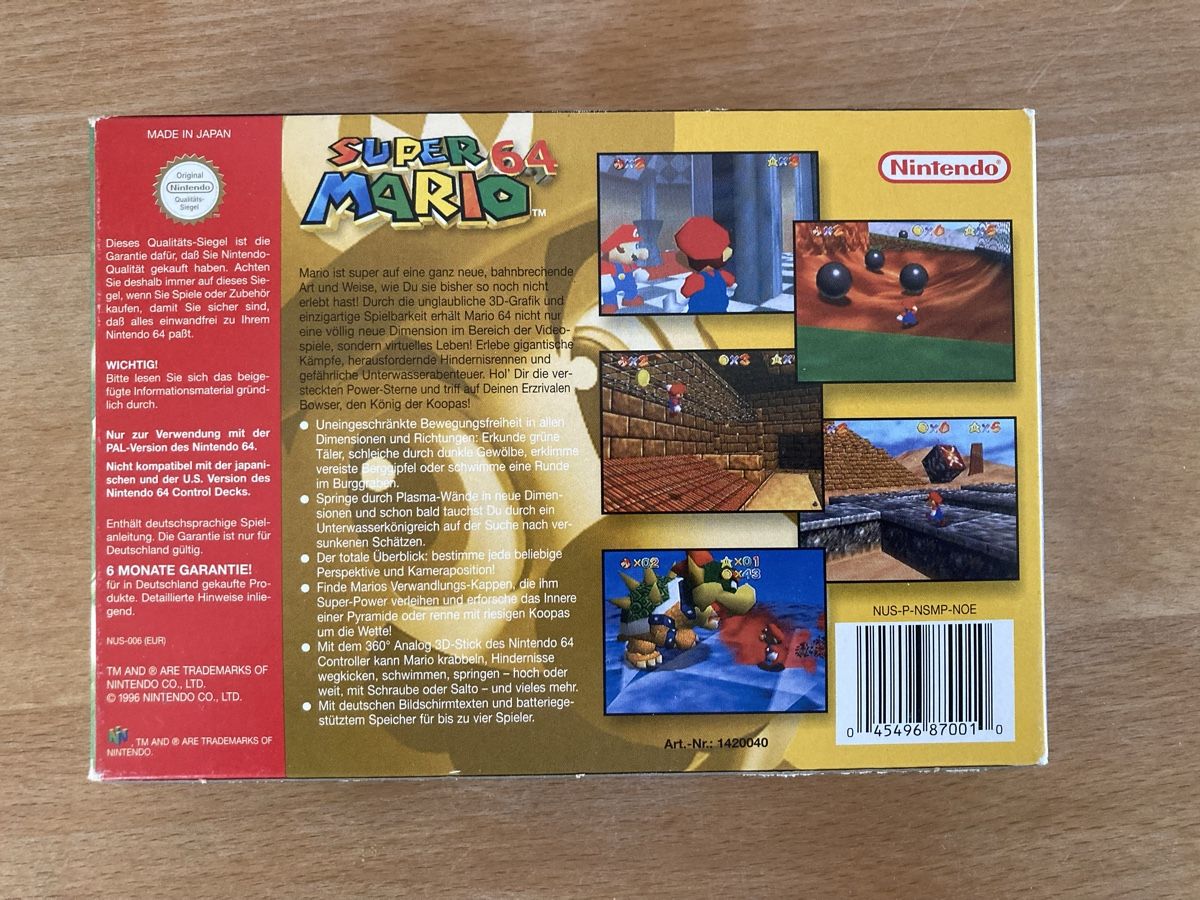 Giochi: Super Mario 64 n64 Nintendo 64 Top condition – Usato da St. Gallen venduto da Parrotb 2