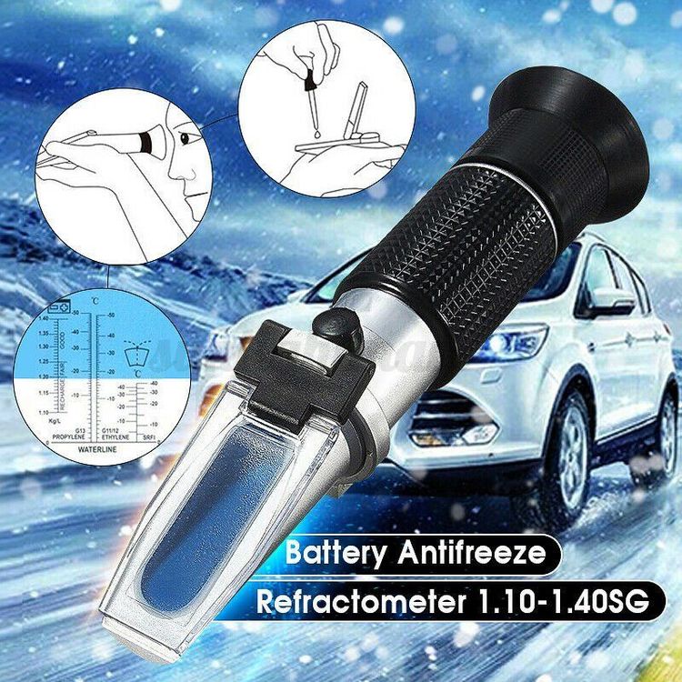 4-in-1 Frostschutz Refraktometer - Kühlmittel, Scheibenwasser, AdBlue & Batterie Prüfen