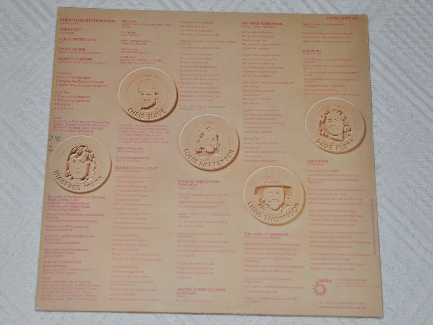 Dischi in vinile: LP Manfred Mann's Earth Band - The Roaring Silence – Usato da Boll venduto da Theodora15 1