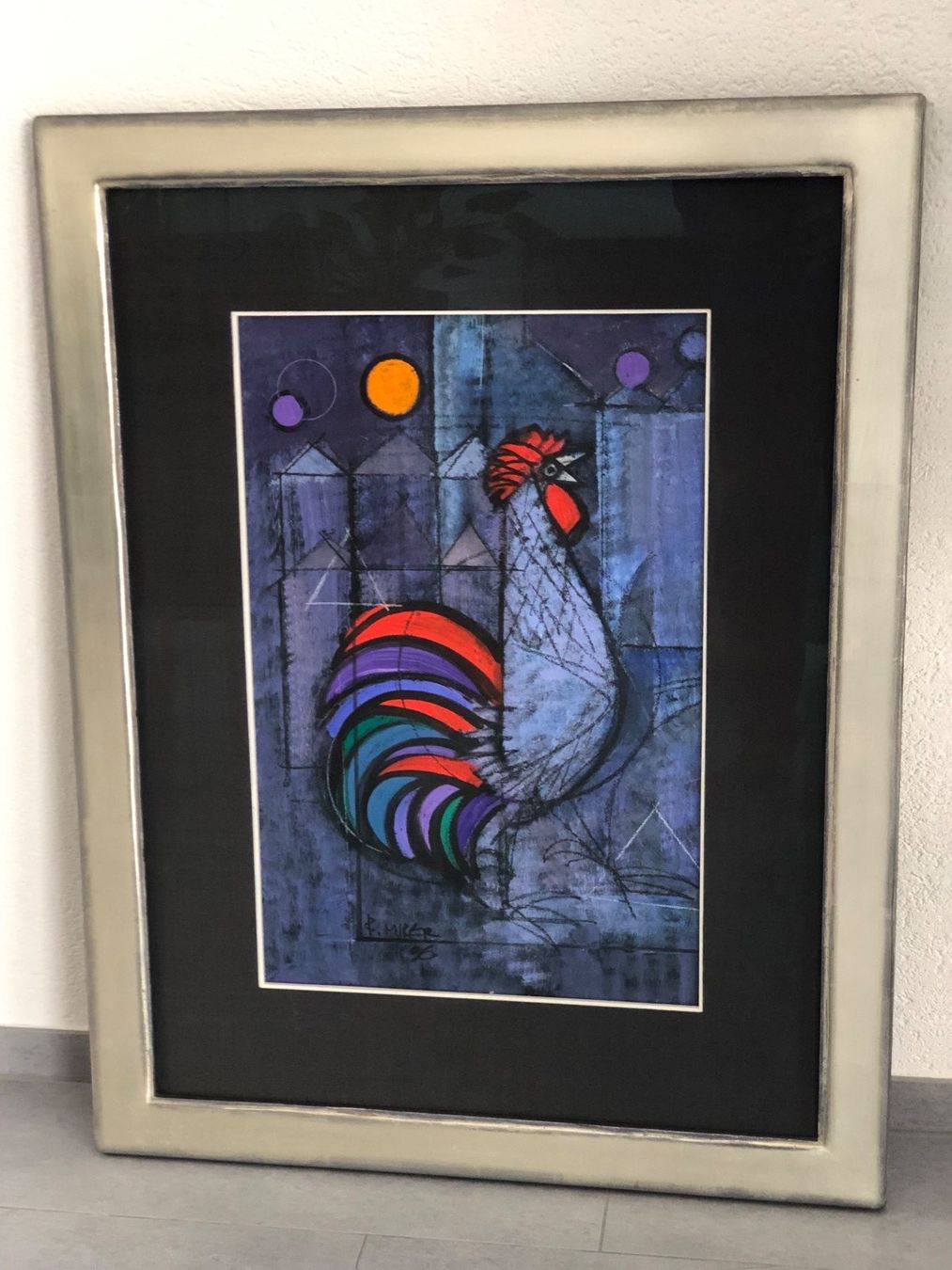Gemälde: Rudolf Mirer - Originalgemälde "Rex, le roi" datiert 1996 – Gebraucht aus Brislach von goepfro
