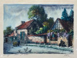 Eugene-Louis Veder (1876-1936) Barbizon Atelier de JF Millet