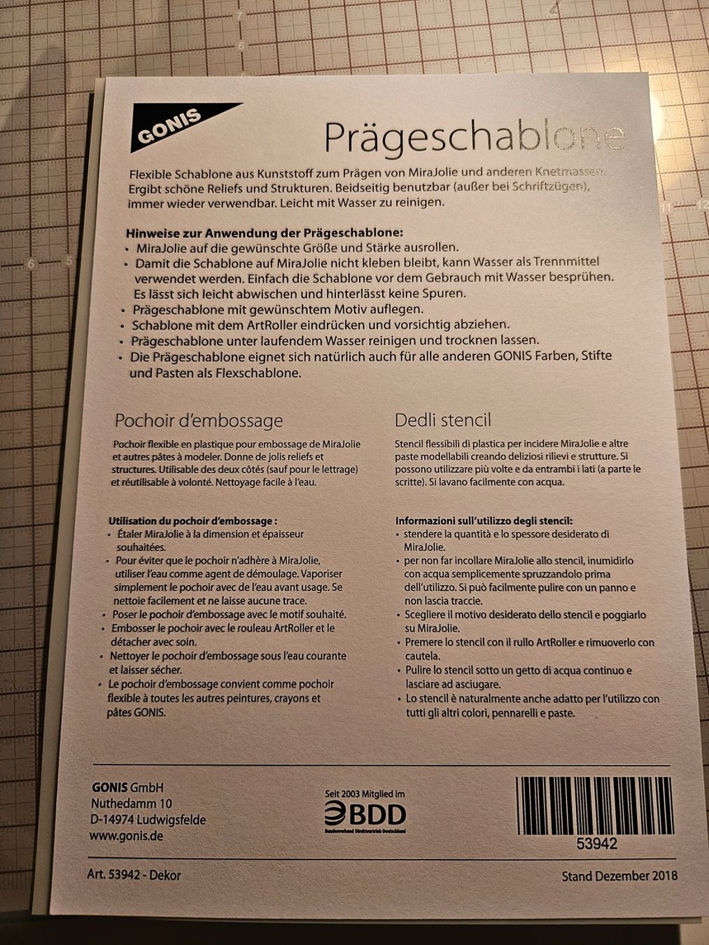 Sciablone: GONIS Flexschablone A5 – Nuovo (secondo la descrizione) da Dierikon venduto da pizziletta 1