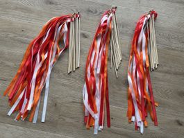 Wedding Wands / Glücksstäbe Hochzeit / rot weiss orange