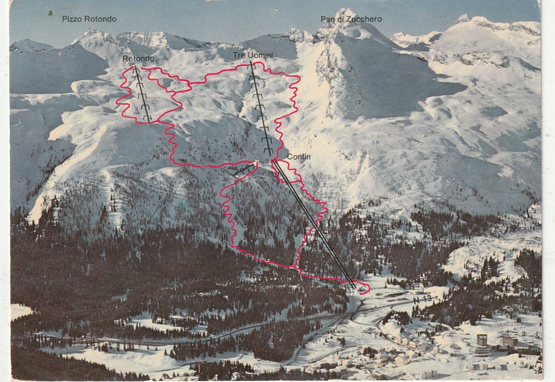 Cartoline postali: San Bernardino. Panorama Skigebiet – Usato da Lumbrein venduto da made02