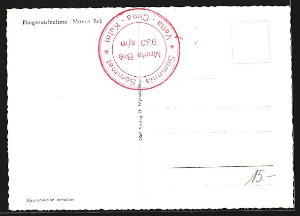Cartoline postali: Castagnola, Ortsansicht vom Flugzeug aus – Usato da Berlin venduto da bartko-reher 1
