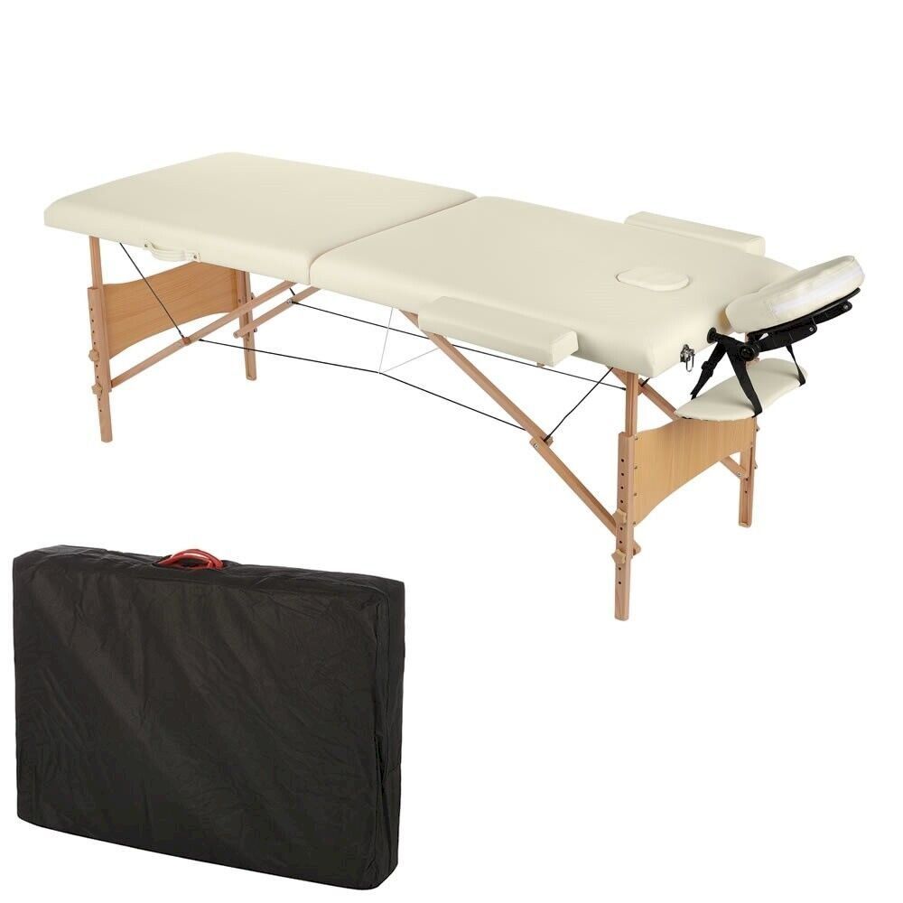 Dispositivi per massaggi: Holz Massageliege 2 Zonen Creme – Nuovo e nell'imballaggio originale da Bottighofen venduto da zaap