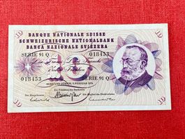 10 Franken Banknote 1974 wenig gebraucht