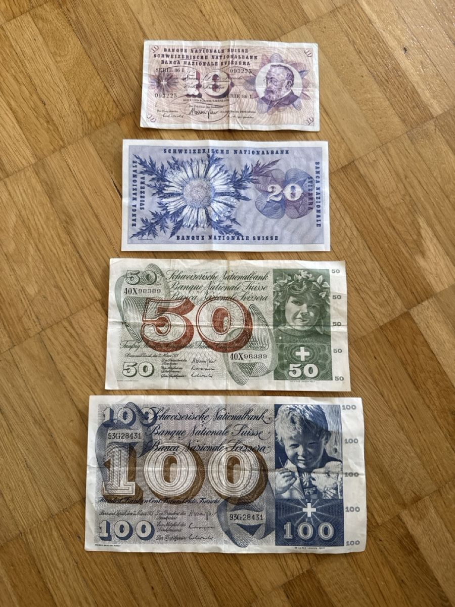 Banconote: Schweizer Banknoten diverse  – Usato da Sisseln AG venduto da Gommibaerli87