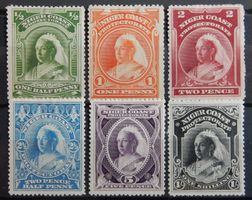 Nigerküste British Kolonie Kat. 22-27 */(*) 1894 Kat. 90 Eur