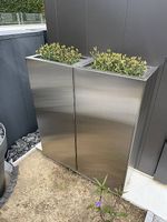 2x grosse Edelstahl Pflanzenkübel / Blumenkübel  rechteckig