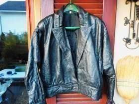 Leder Jacke Damen  Herren schwarz