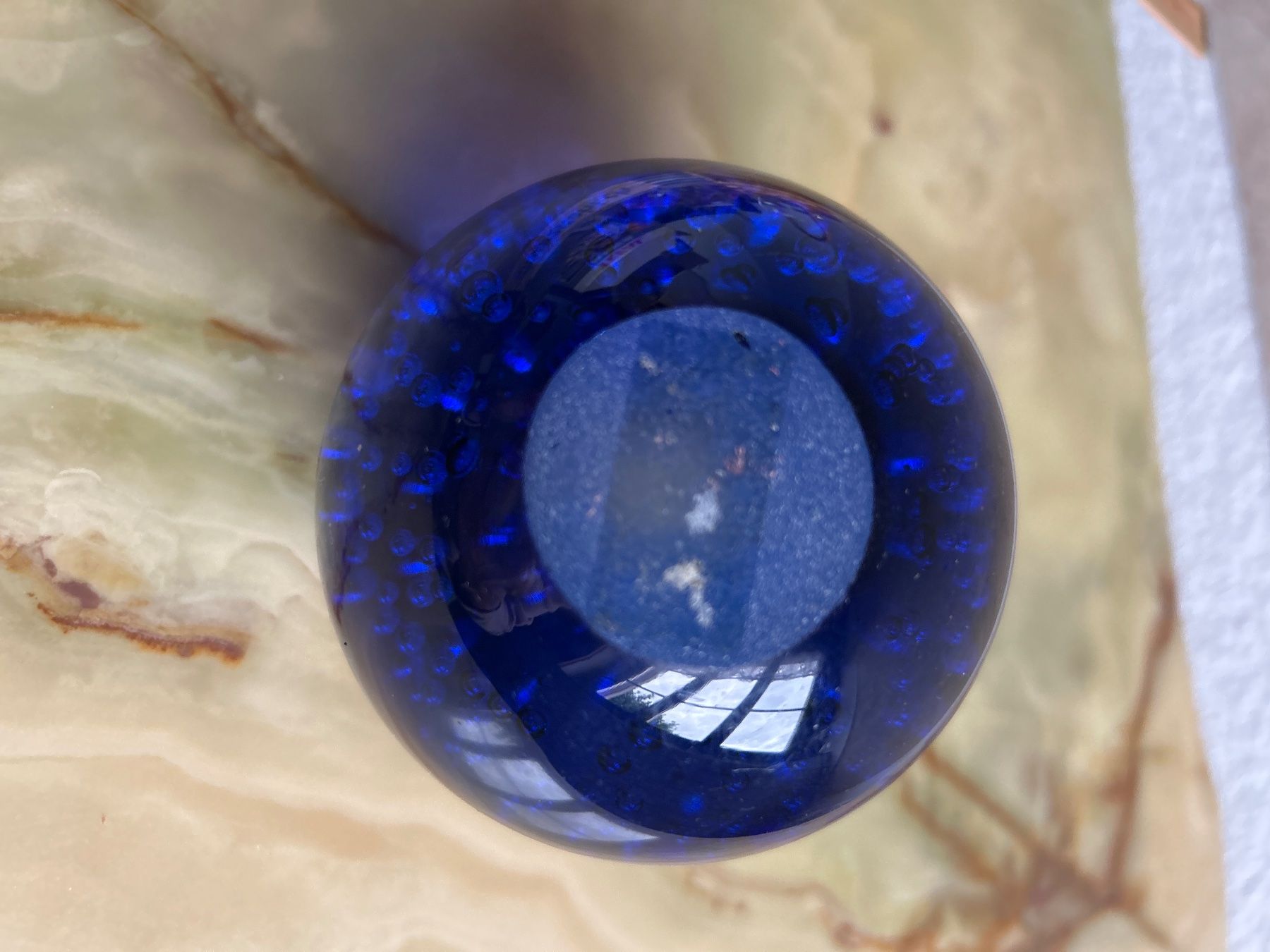 Biglie: Blauer Glasmurmel mit Luftblasen, Vintage Unikat – Usato da Villnachern venduto da RicardoMary 2