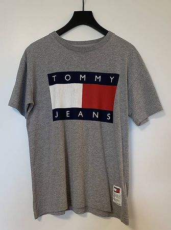 Tommy Jeans, Graues T-Shirt, Grösse XS