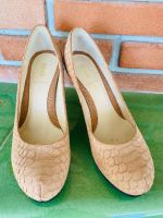 FENDI PYTHON EMBOSSED LEATHER FF LOGO HEEL PLATFORM PUMPS