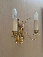 2x Goldene Wandlampe/Wandleuchte mit je zwei Leuchtarmen