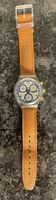 Swatch Chronograph Uhr braunes Lederband guter Zustand