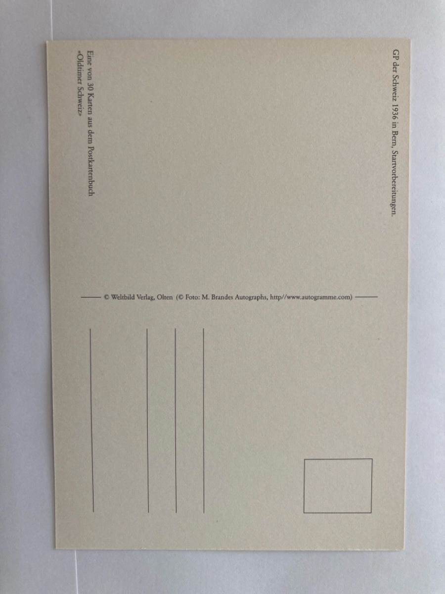 Ansichtskarten: Rennauto Postkarte Bern 1936 – Gebraucht aus Schüpfheim von Seerose80 1