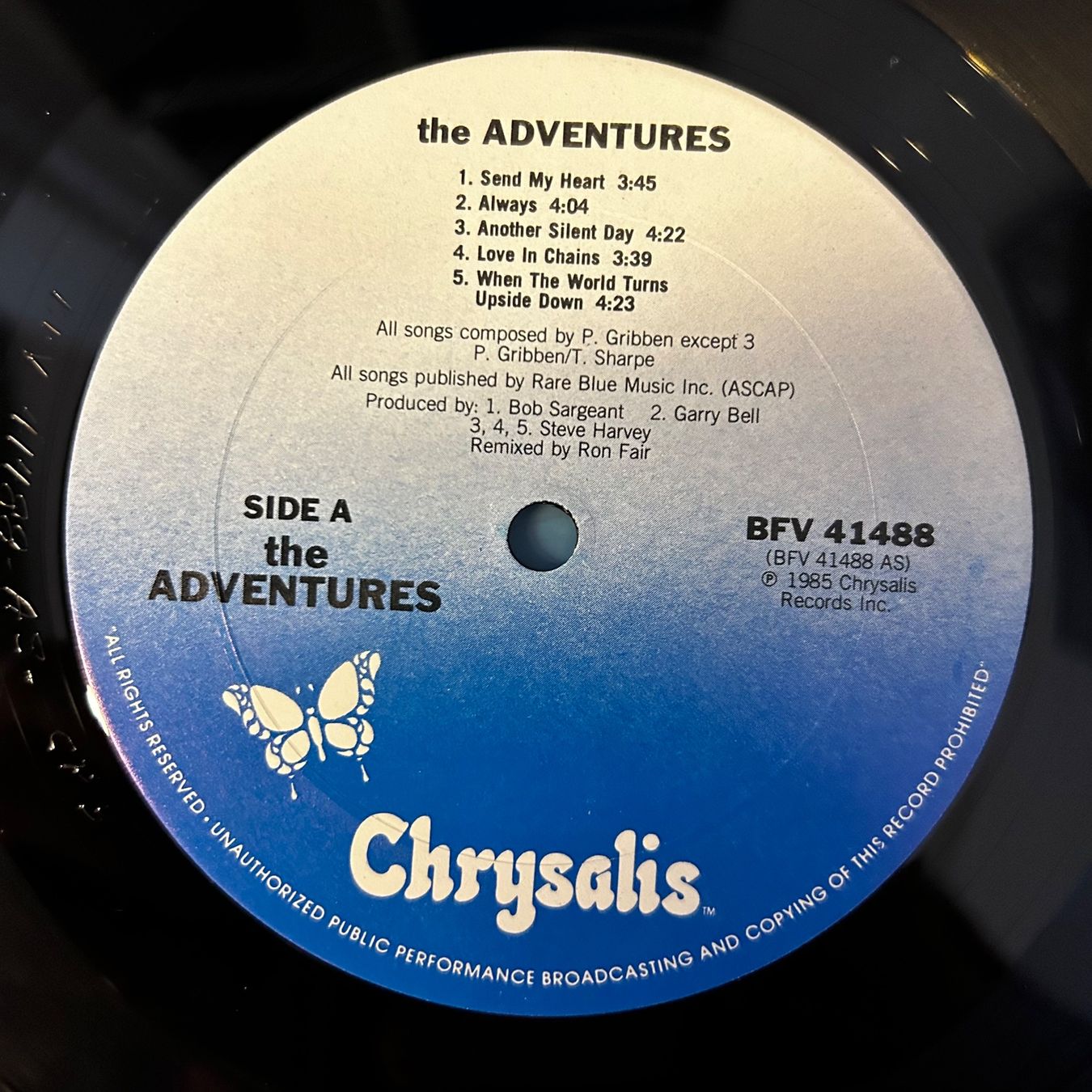 Dischi in vinile: The Adventures - Same, Vinyl LP  1985 – Usato da Aesch BL venduto da BernisFlomi 2