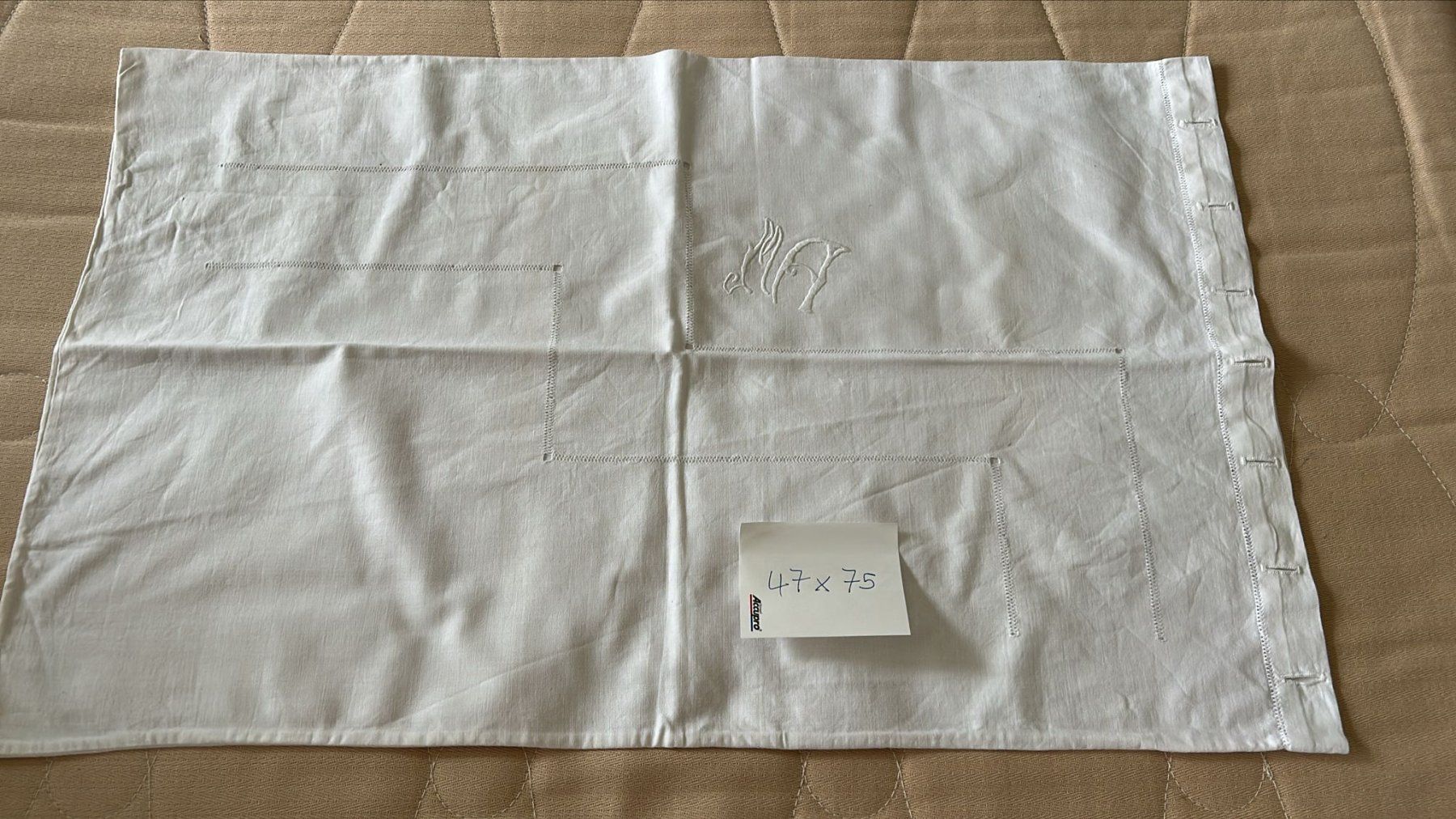 Bettwäsche: Federa in cotone bianco 47x75 cm cifrata – Gebraucht aus Melano von H-Sara