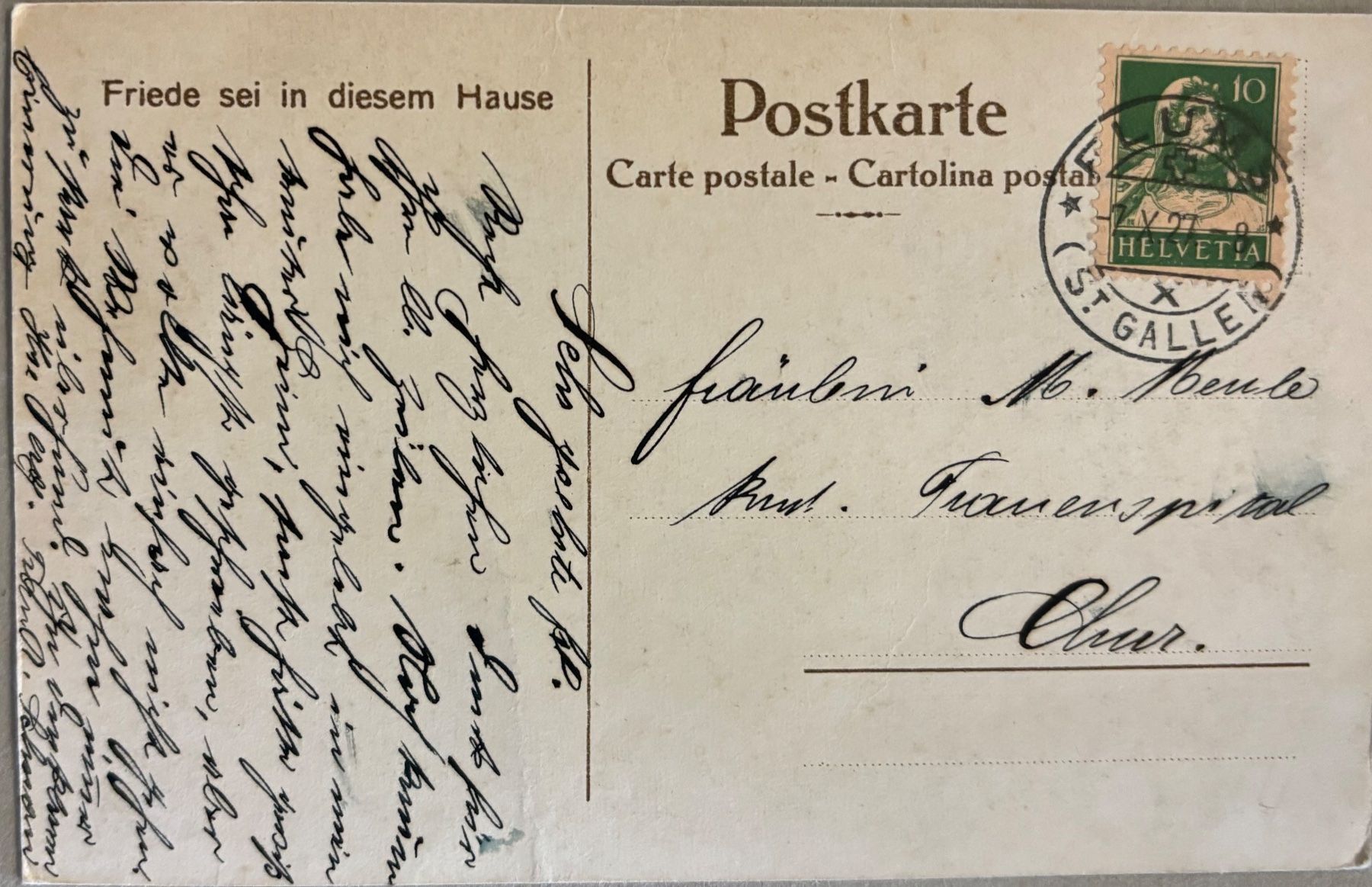 Cartoline postali: Bauernhaus, Landwirtschaft, 1927 – Usato da Frauenfeld venduto da Merk52 1