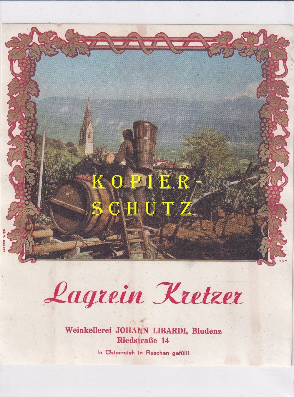 Carta: Etikette - Lagrein Kretzer /bd – Usato da Hombrechtikon venduto da Rudolf07