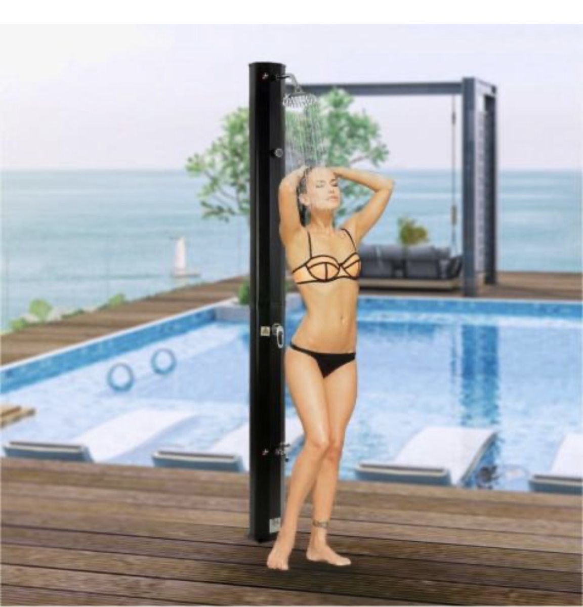 Docce: Solardusche 35L schwarz mit Thermometer – Nuovo e nell'imballaggio originale da Amriswil venduto da JaJa-Express 1