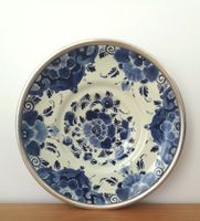 Delft Schale Regina mit aufgelegtem Sterling - Silberrand