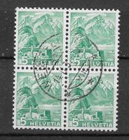Timbres Suisse: 1936/38 Bloc de 4 N°202