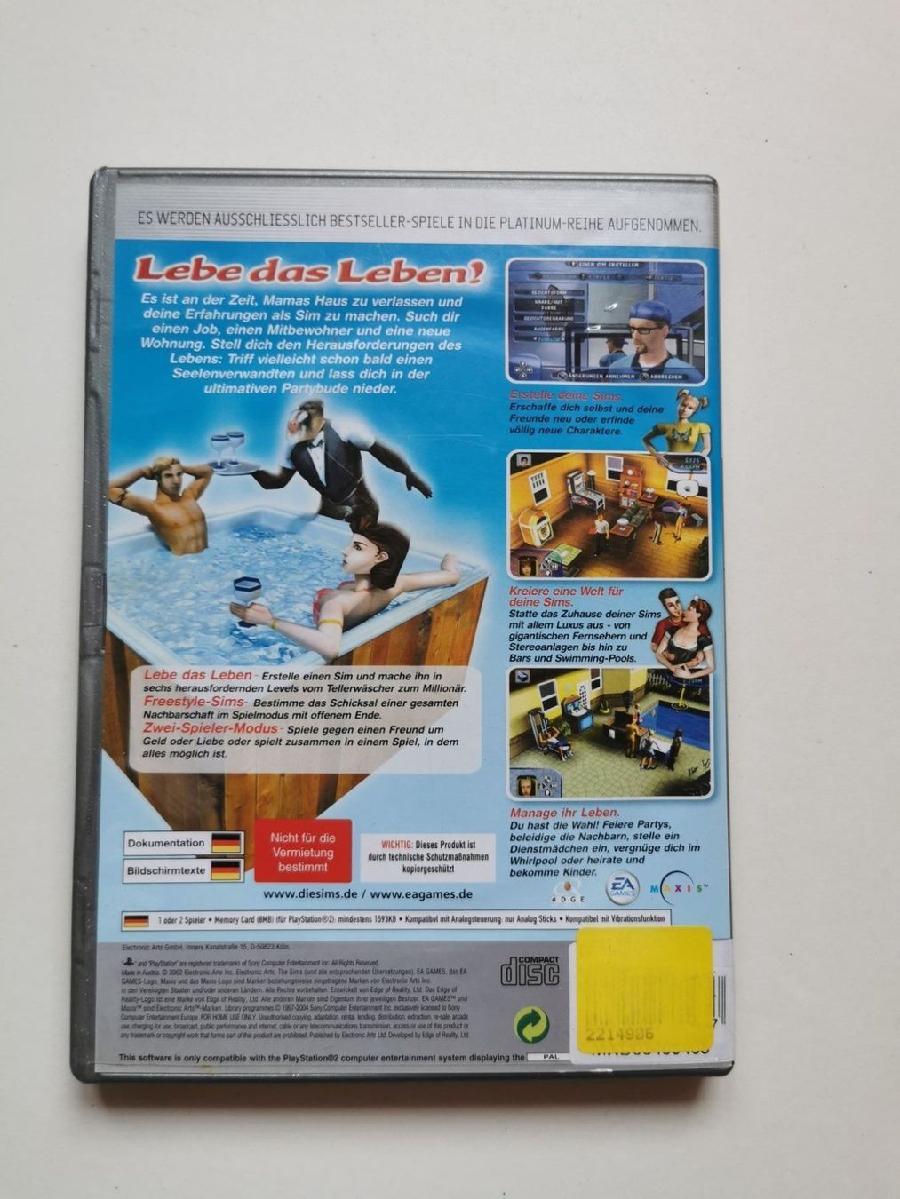 Sony Giochi: Ps 2 - Die Sims – Usato da Lenzburg venduto da eyworld 2