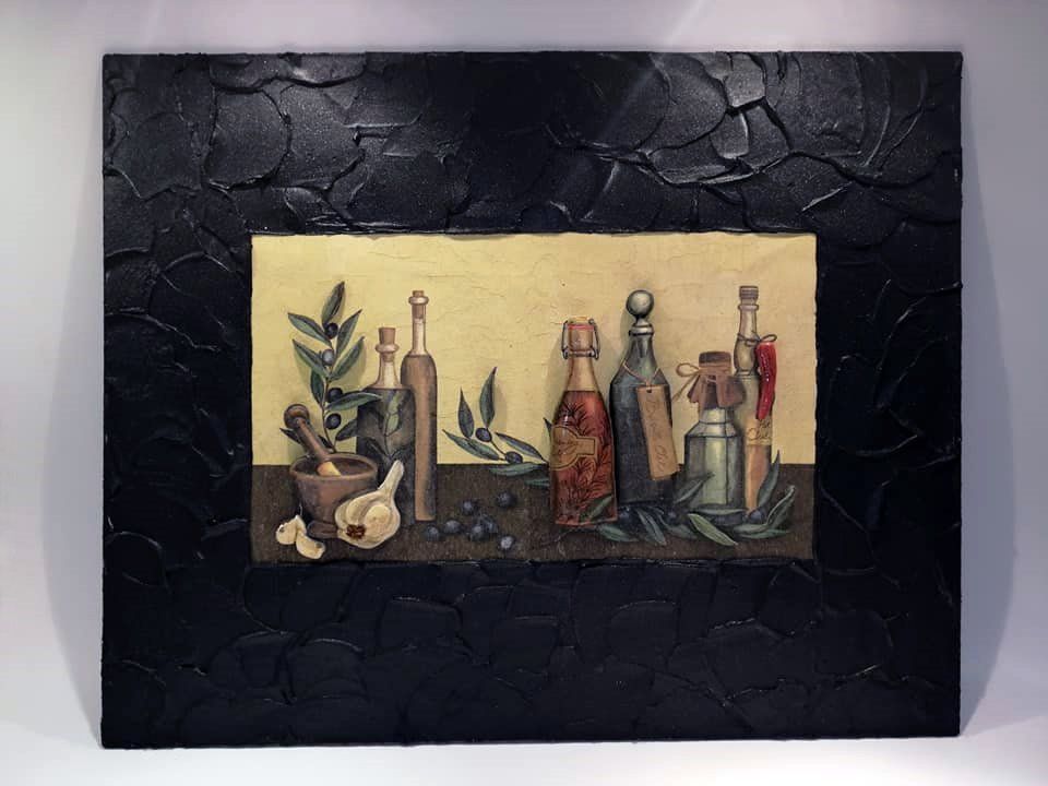 Foto & Immagini: Neu! Reliefbild "Oils & Winegar Bottles" – Nuovo e nell'imballaggio originale da Ostermundigen venduto da LorisHome 1
