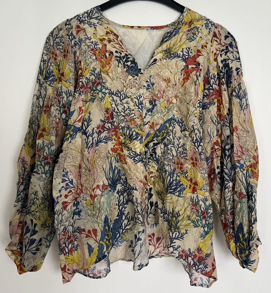 Camicette: Chufy Bluse gemustert Baumwolle/Seide Grösse M  – Nuovo (secondo la descrizione) da Uster venduto da Family_Boutique
