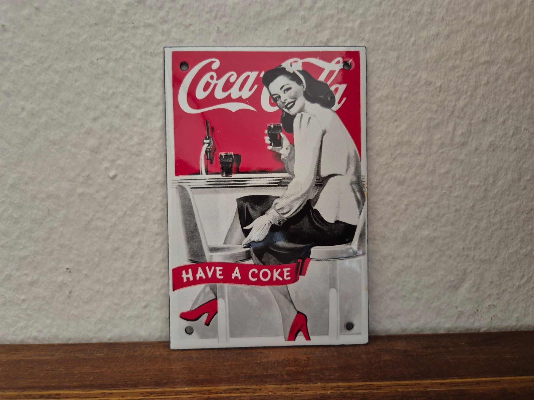 Coca-Cola Schilder: Emailschild Coca Cola Bar Salon Restaurant Emaille Schild – Neu (gemäss Beschreibung) aus Schaffhausen von pfanis09