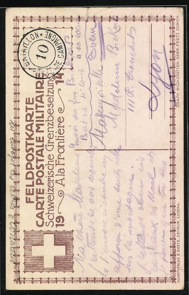 Foto, Lettere & Cartoline: Carl Moos: Schweizerische Grenzbesetzung – Usato da Berlin venduto da bartko-reher 1