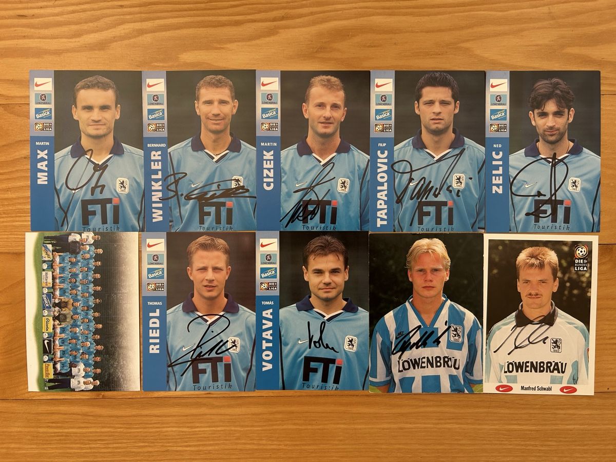 Autografi: 9 Autogrammkarten 1860 München – Usato da Oberwil-Lieli venduto da dan-1987