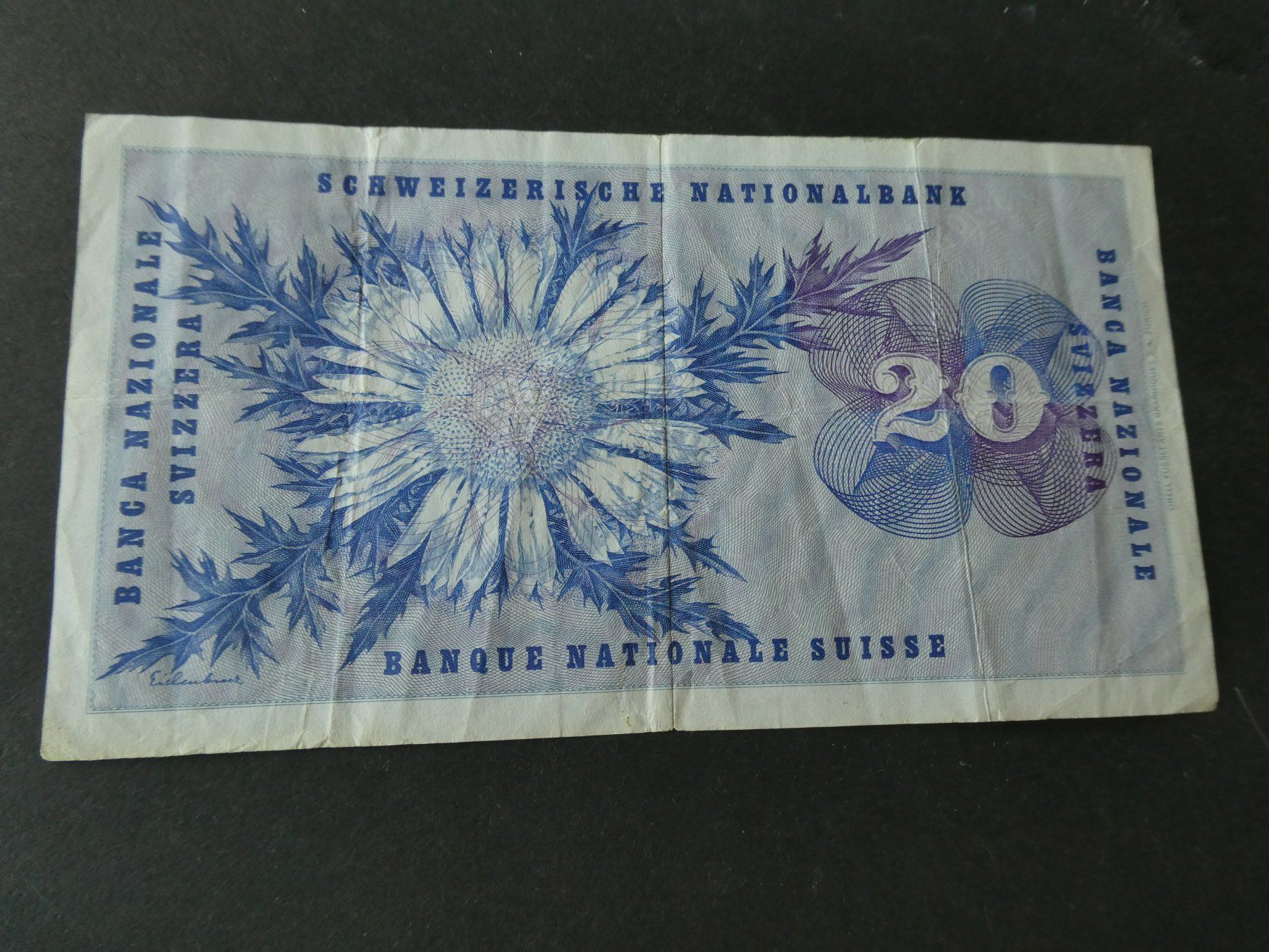 Billets de banque: Schweiz 1971,  20 Franken – D'occasion à Hinterforst par Rohusri 1