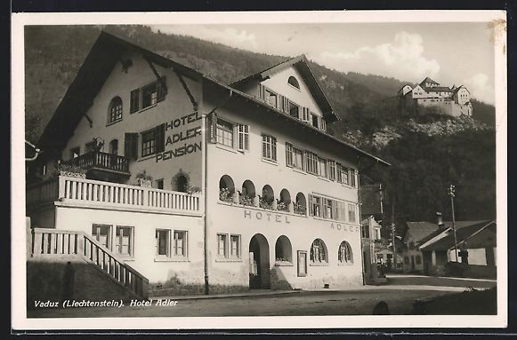 Cartoline postali: AK Vaduz, Hotel-Pension Adler – Usato da Berlin venduto da bartko-reher